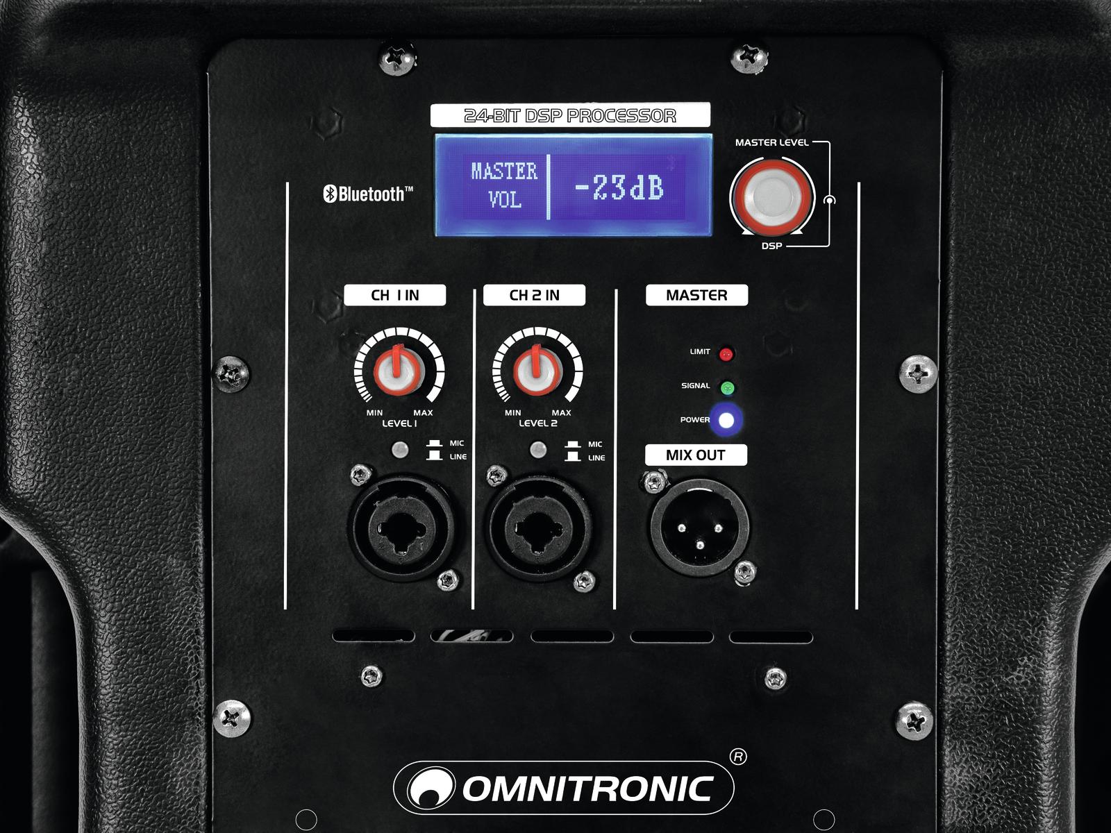 Omnitronic XKB-215A DSP, 15" aktivní reprobox, 360W, Bluetooth - Obrázek 5