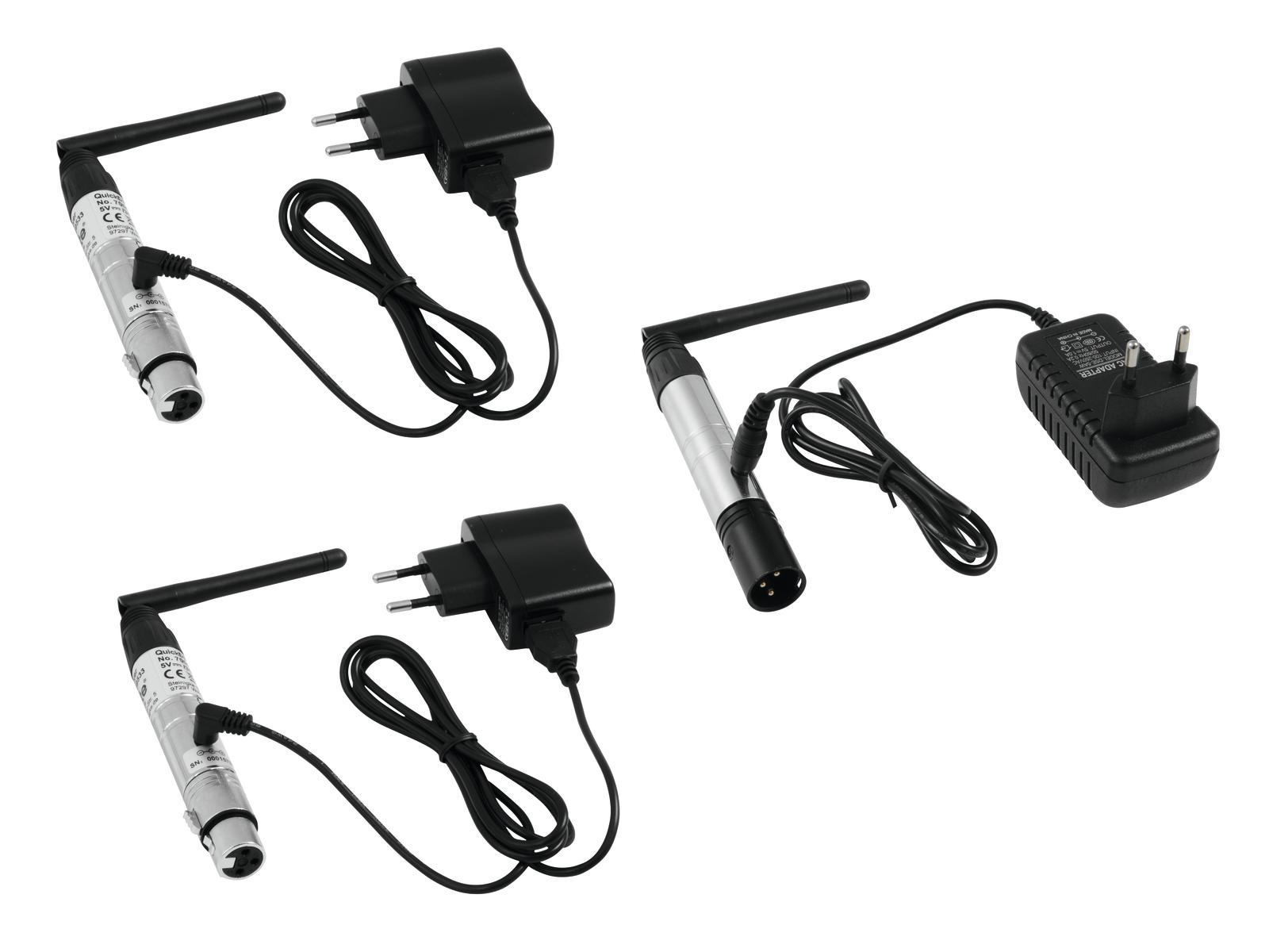 Eurolite Set QuickDMX, 1x bezdrátový DMX vysílač + 2x bezdrátový DMX přijímač