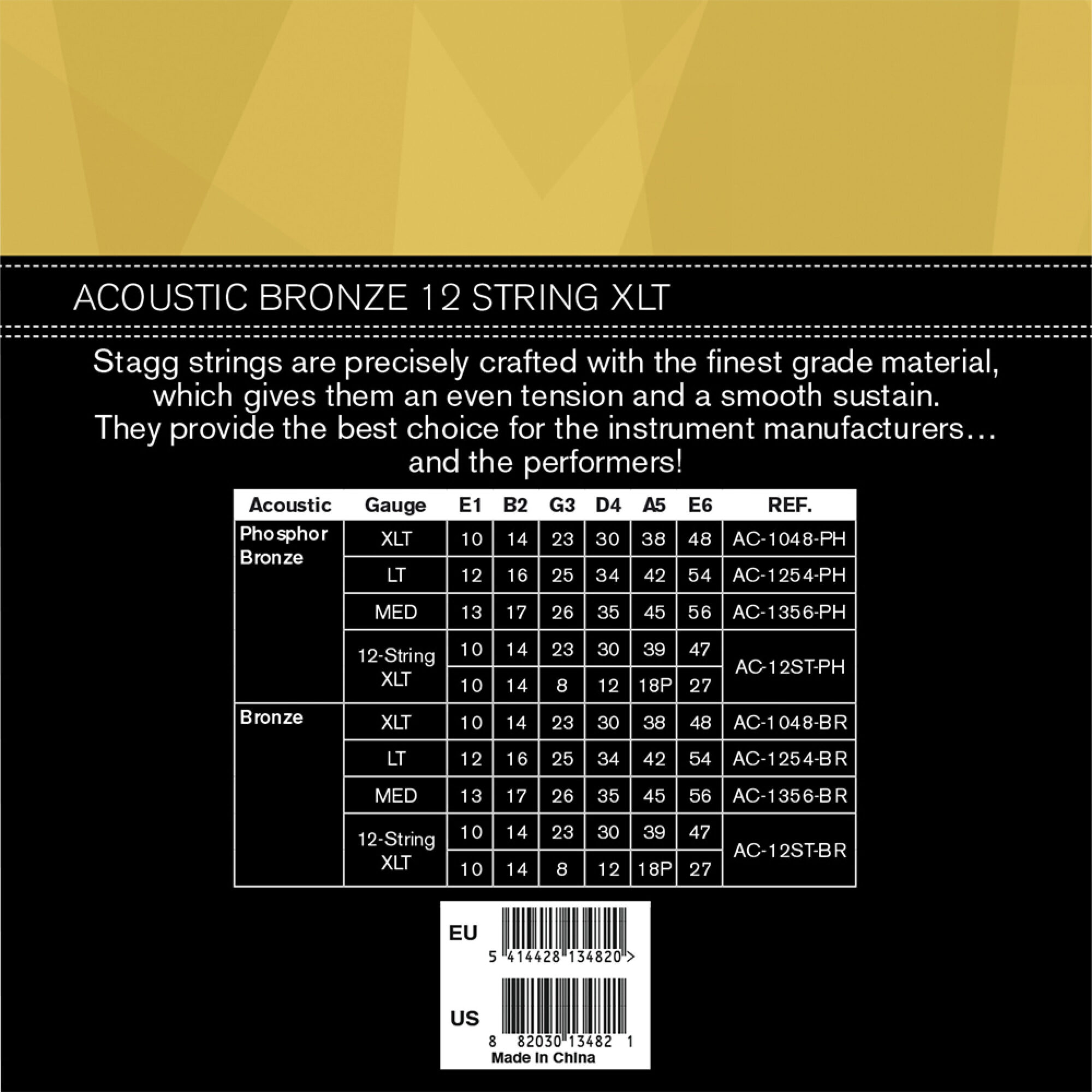 Stagg AC-12ST-BR, sada strun pro 12-ti strunnou kytaru, extra-light - Obrázek 3
