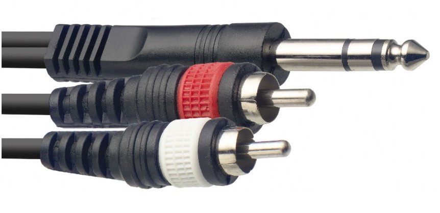 Stagg SYC3/PS2CM E, propojovací kabel 2x RCA - Jack 6,3 mm stereo, 3m - Obrázek 3