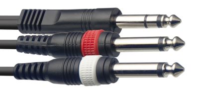 Stagg SYC6/PS2P E, kabel 2x mono JACK/stereo JACK, 6m