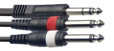 Stagg SYC3/PS2P E, kabel stereo JACK/2x JACK, 3m