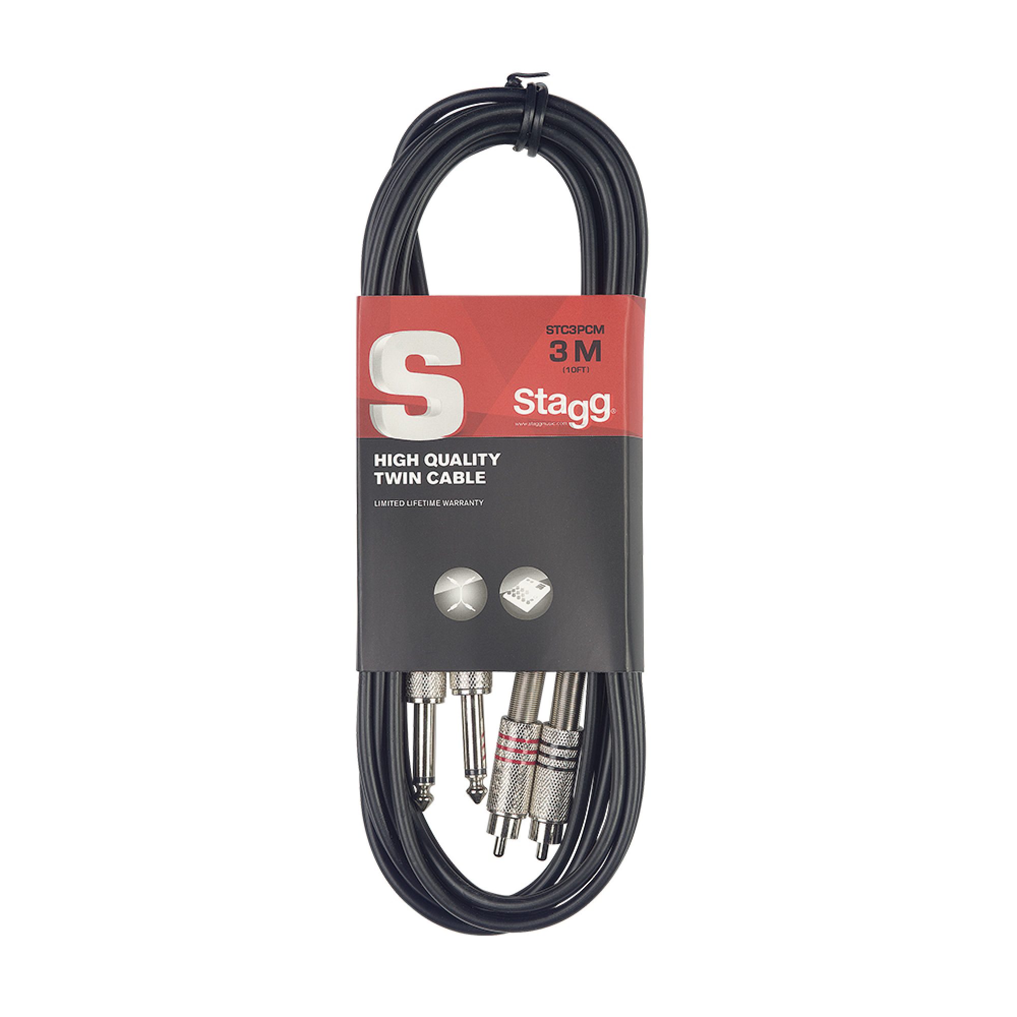 Stagg STC3PCM, kabel 2x RCA/2x JACK, 3m - Obrázek 8