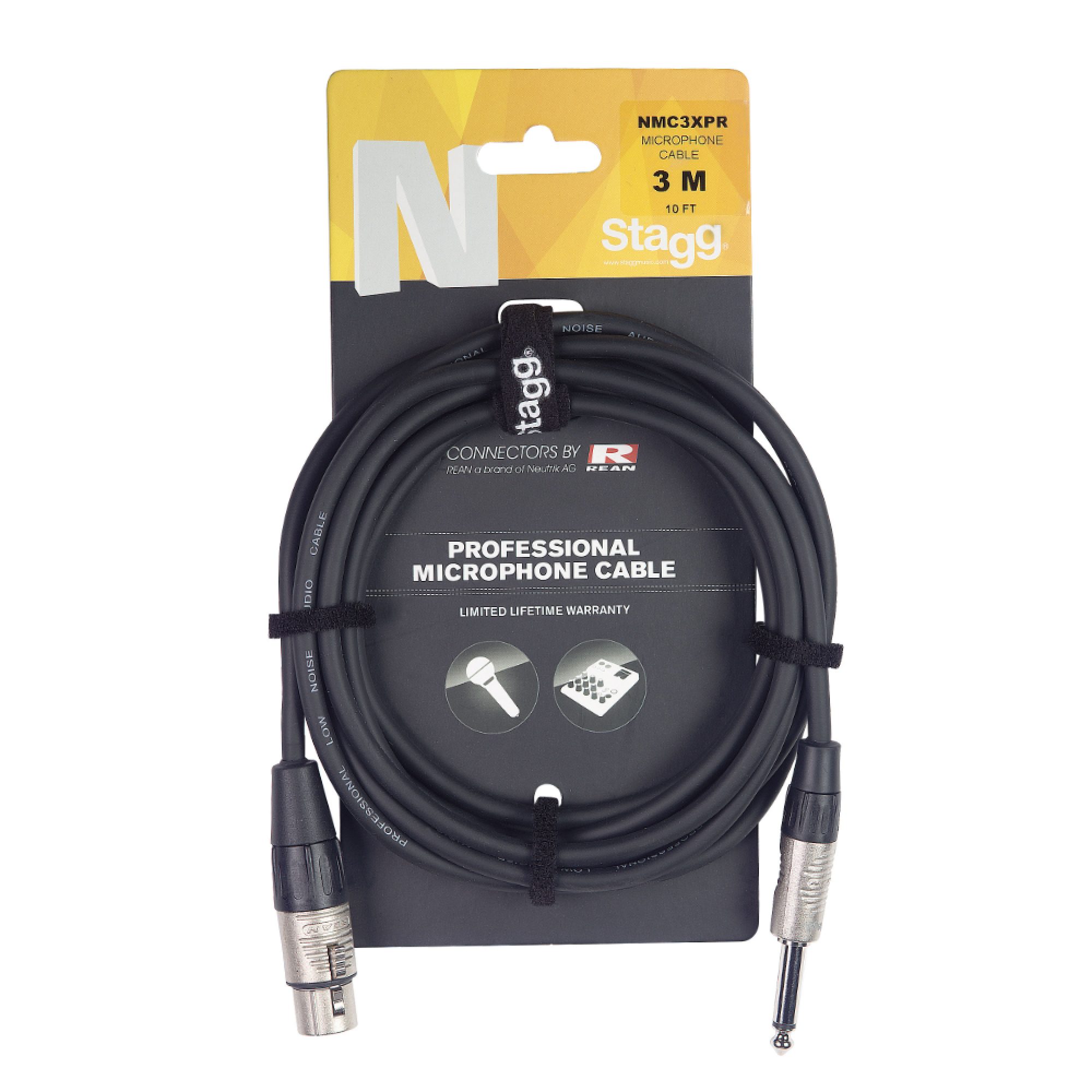 Stagg NMC10XPR, mikrofonní kabel XLR samice – Jack 6,3 mm mono samec, 10m - Obrázek 7