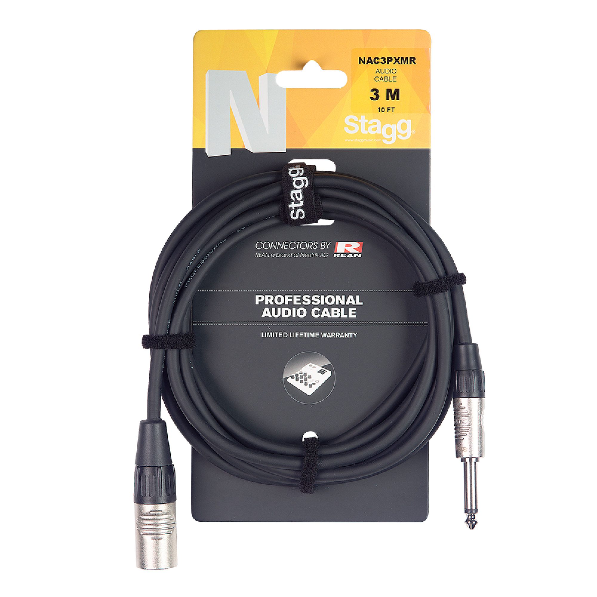 Stagg NAC1PXMR, XLR samec - Jack 6,3 mm samec mono, délka 1 m - Obrázek 6