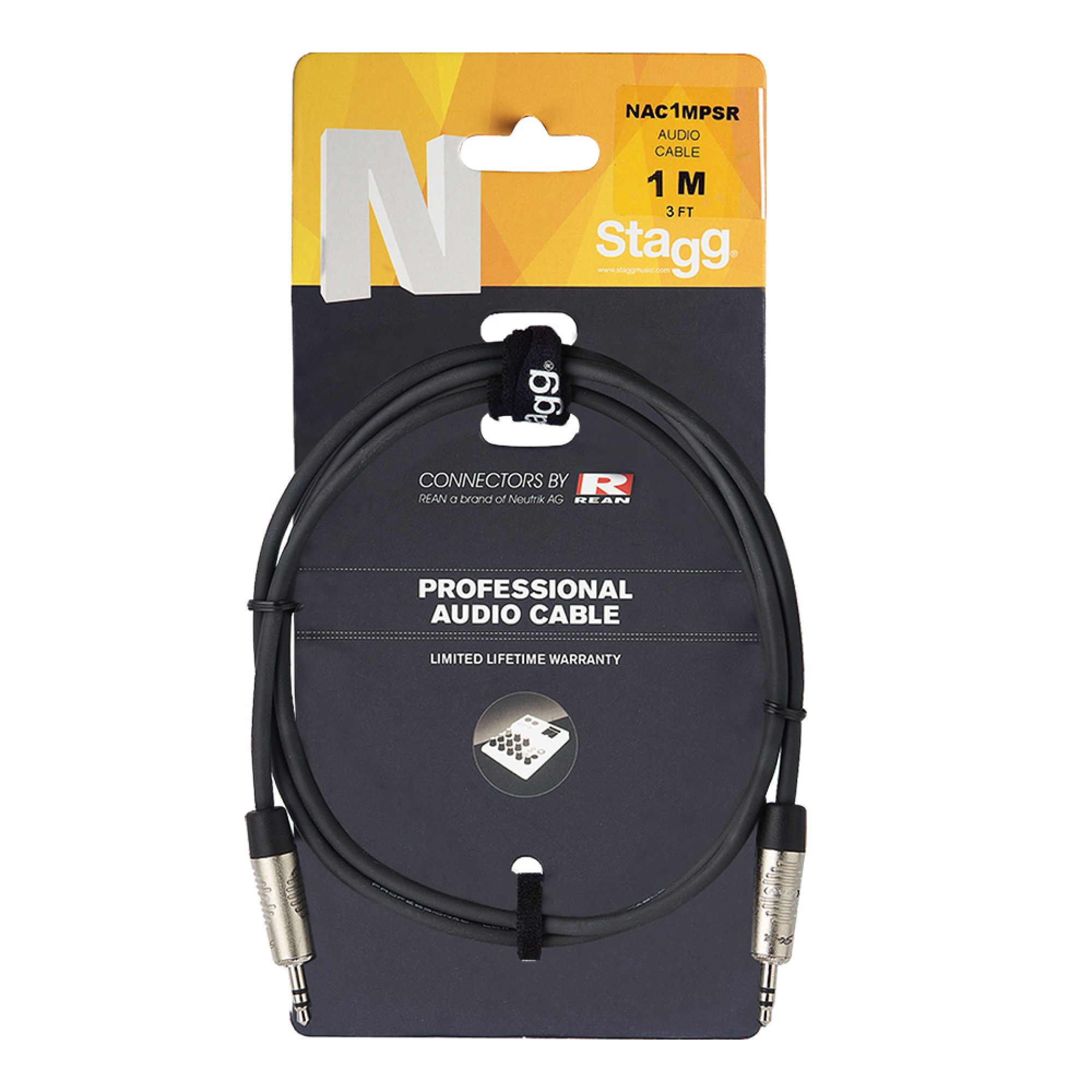 Stagg NAC1MPSR N série audio kabel, mini jack/mini jack (m/m), stereo, 1 m - Obrázek 6