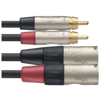 Stagg NTC3CMXMR Dvojitý kabel, RCA/XLR (m/m), 3 m