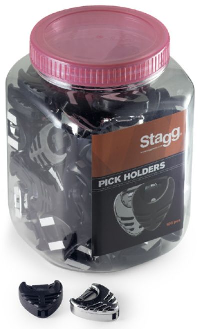Stagg PHB-100 BK/CR, nádoba se zásobníky na trsátka, 100 ks