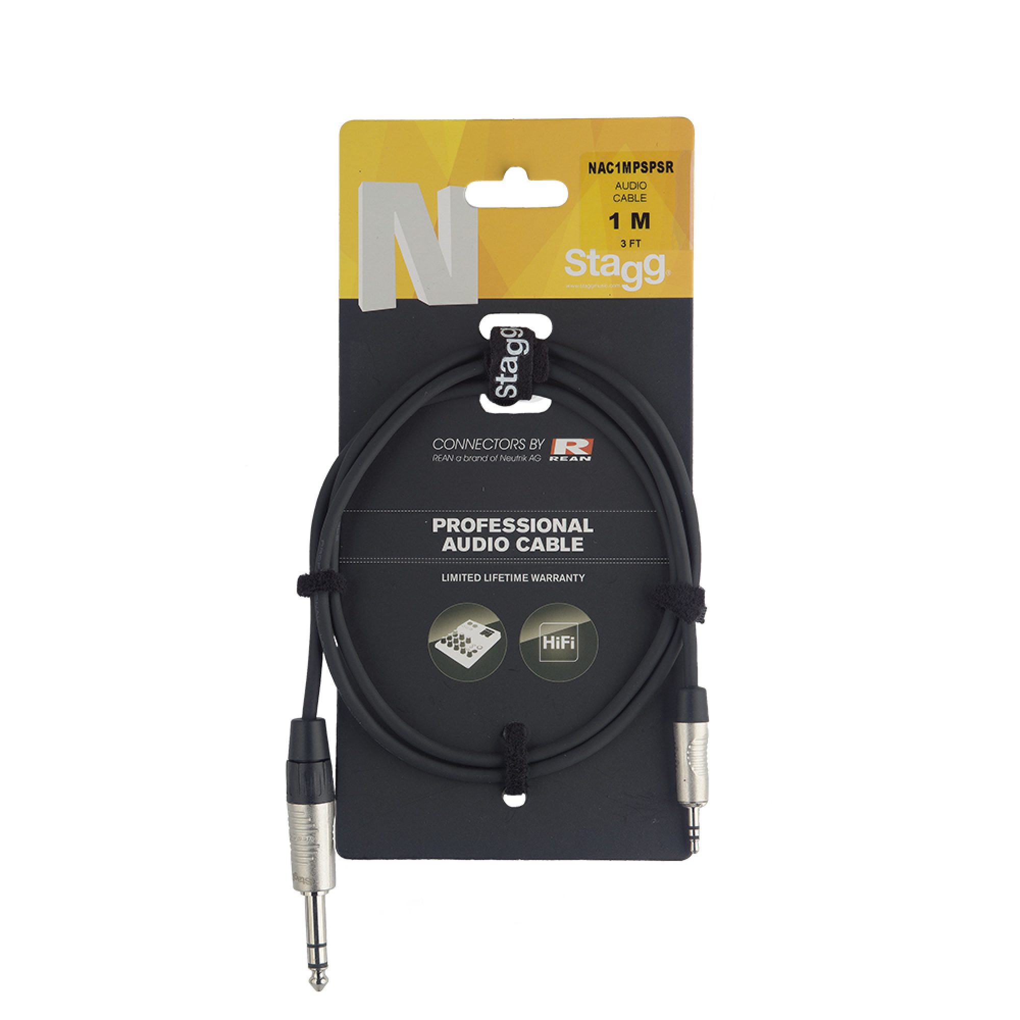 Stagg NAC1MPSPSR, kabel stereo JACK/MINI JACK, 1m - Obrázek 7