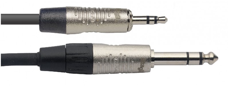 Stagg NAC2MPSPSR, propojovací kabel Jack 3,5 mm - Jack 6,3 mm stereo, 2m - Obrázek 3
