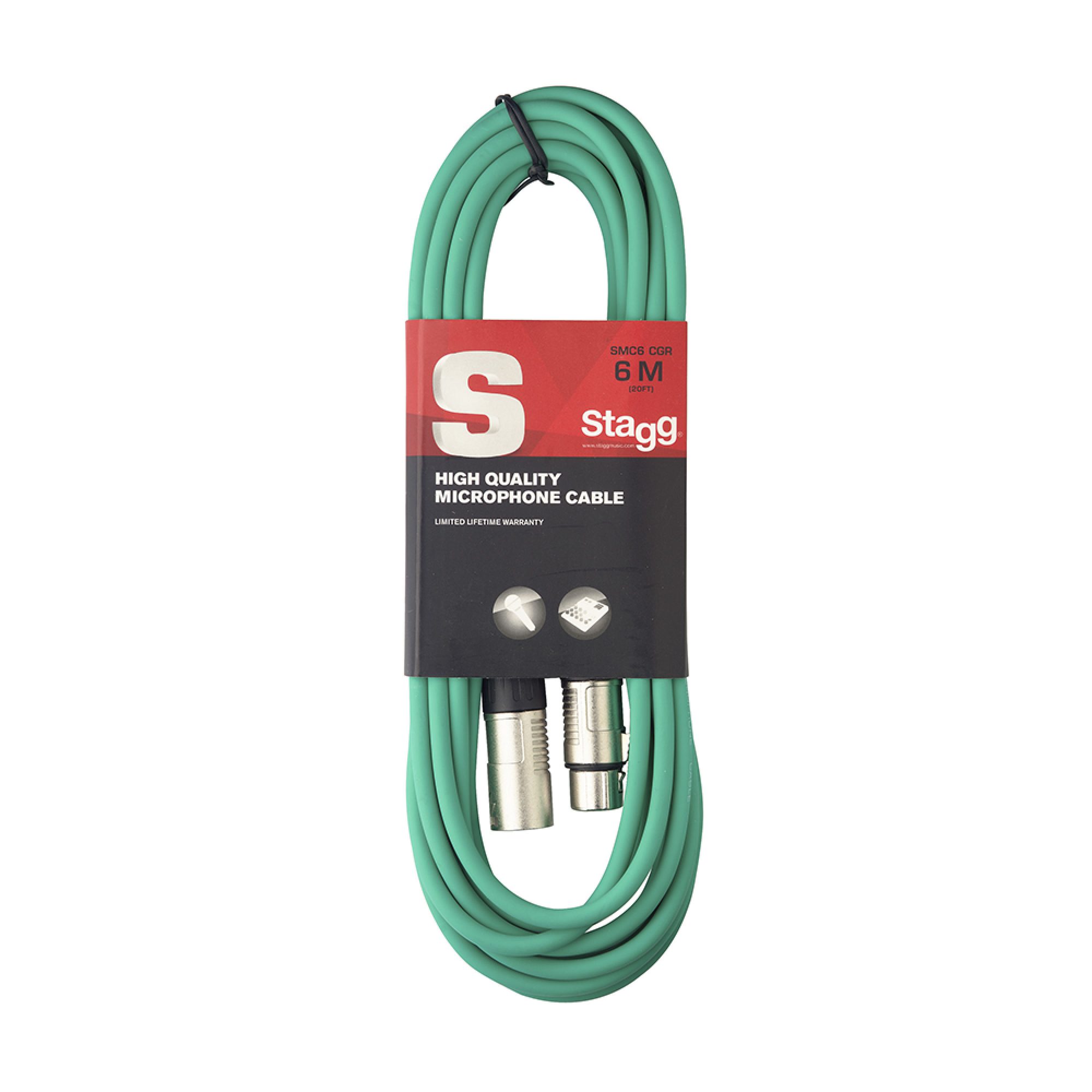 Stagg SMC6 CGR, mikrofonní kabel XLR/XLR, 6m, zelený - Obrázek 8