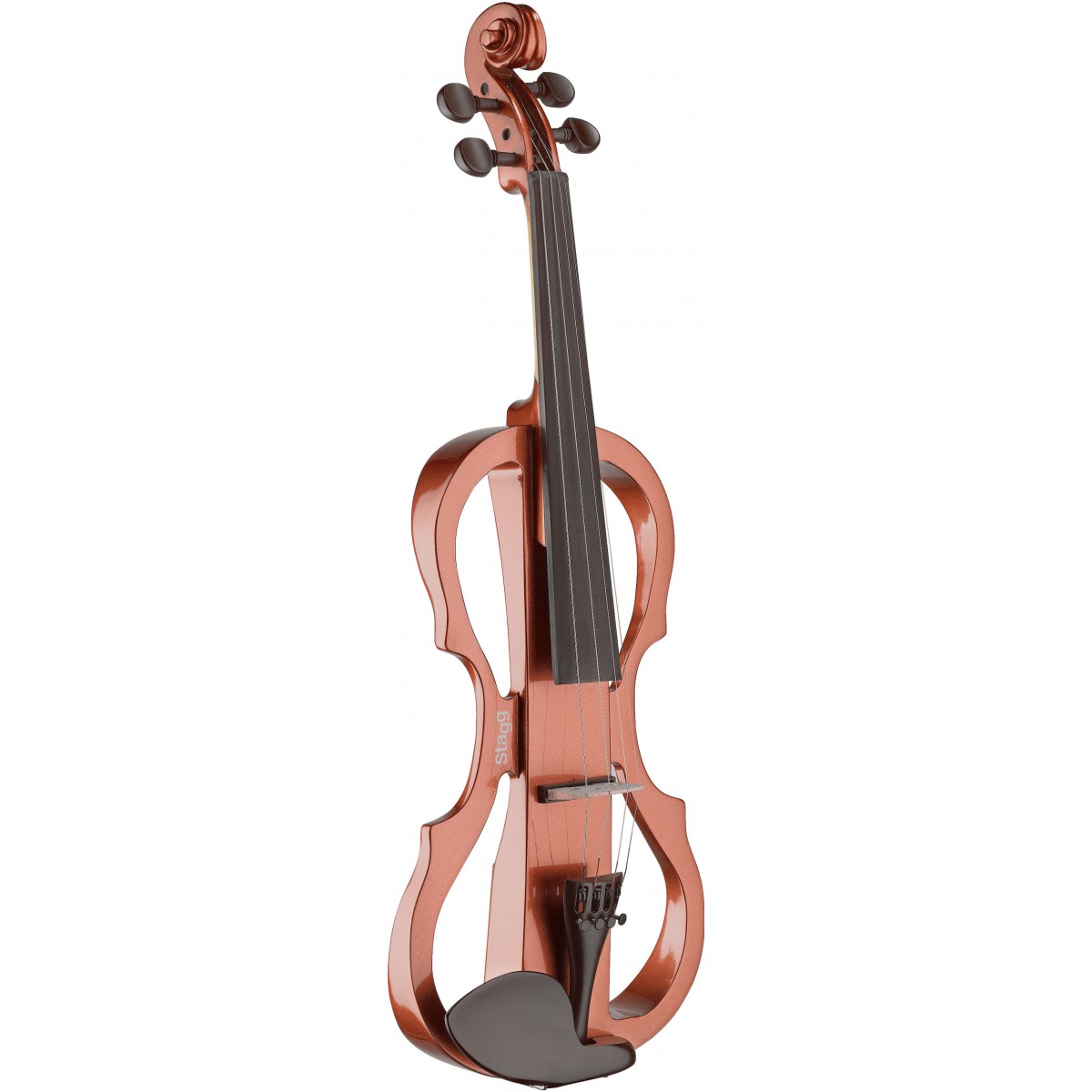 Stagg EVN X-4/4 VBR, elektrické housle s pouzdrem a sluchátky, hnědé
