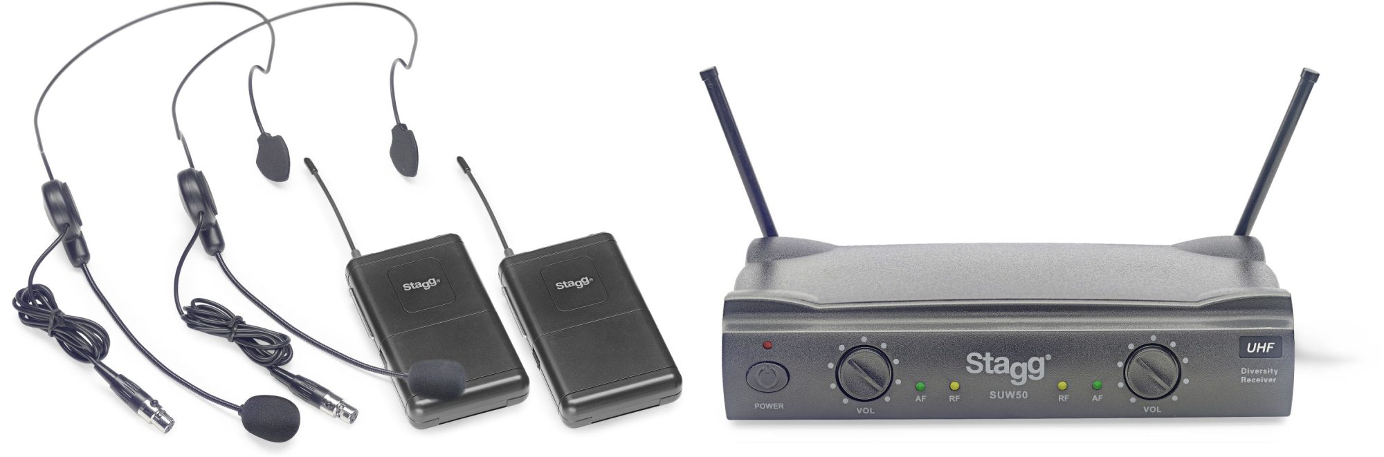 Stagg SUW 50 HH EG EU, 2-kanálový bezdrátový mikrofonní set 863,8 MHz / 864,5 MHz