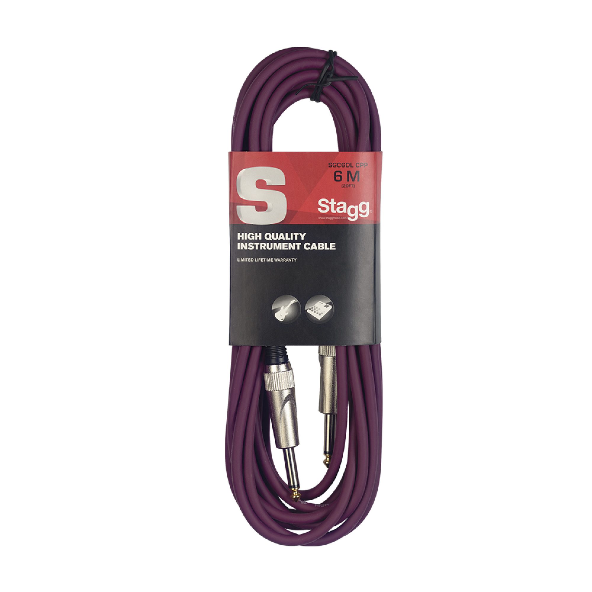 Stagg SGC6DL CPP, kabel JACK/JACK, 6 m, fialový - Obrázek 8
