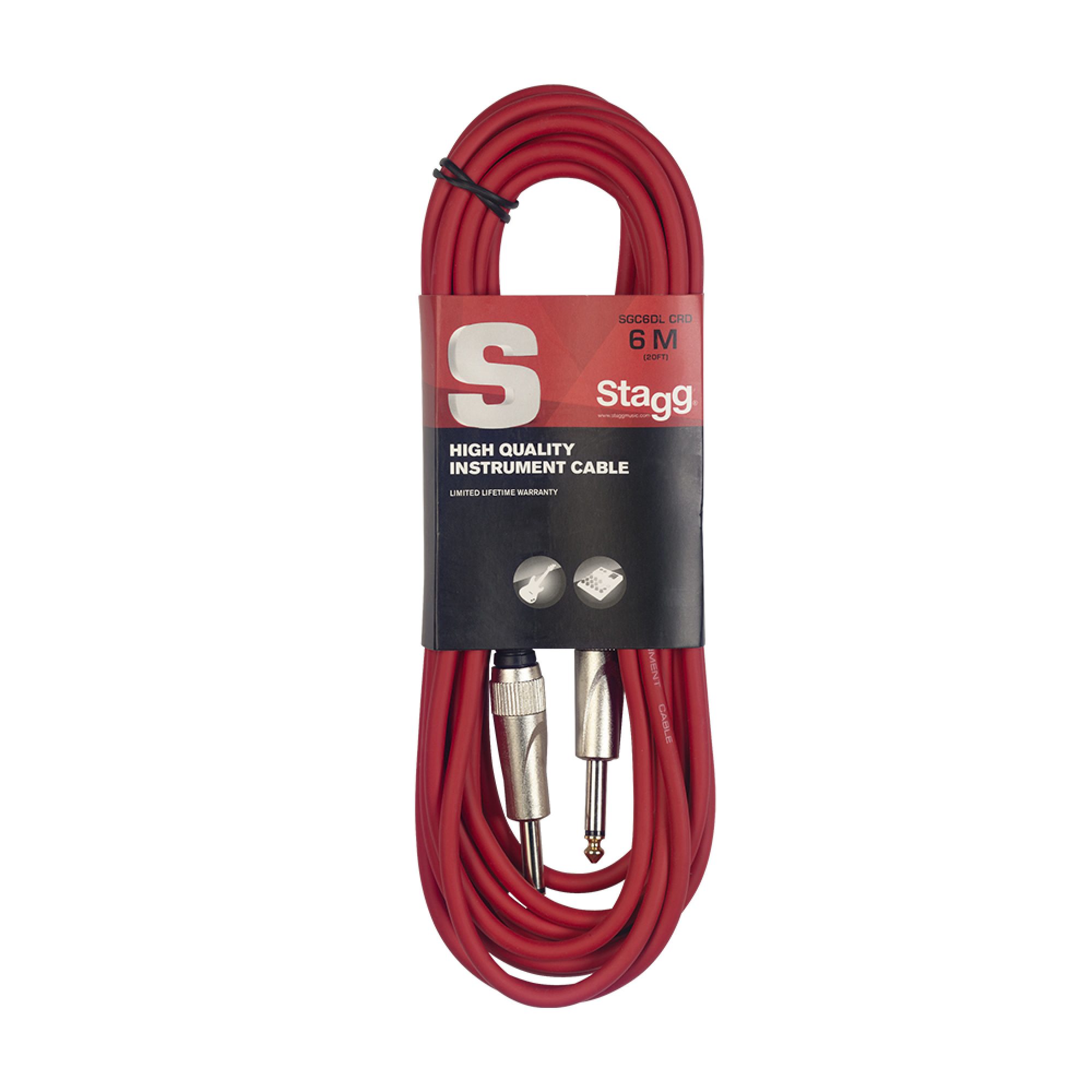 Stagg SGC6DL CRD, kabel JACK/JACK, 6 m, červený - Obrázek 8