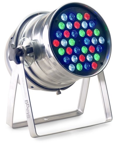 Stagg LED PAR, 36x3W RGBW, DMX stříbrný
