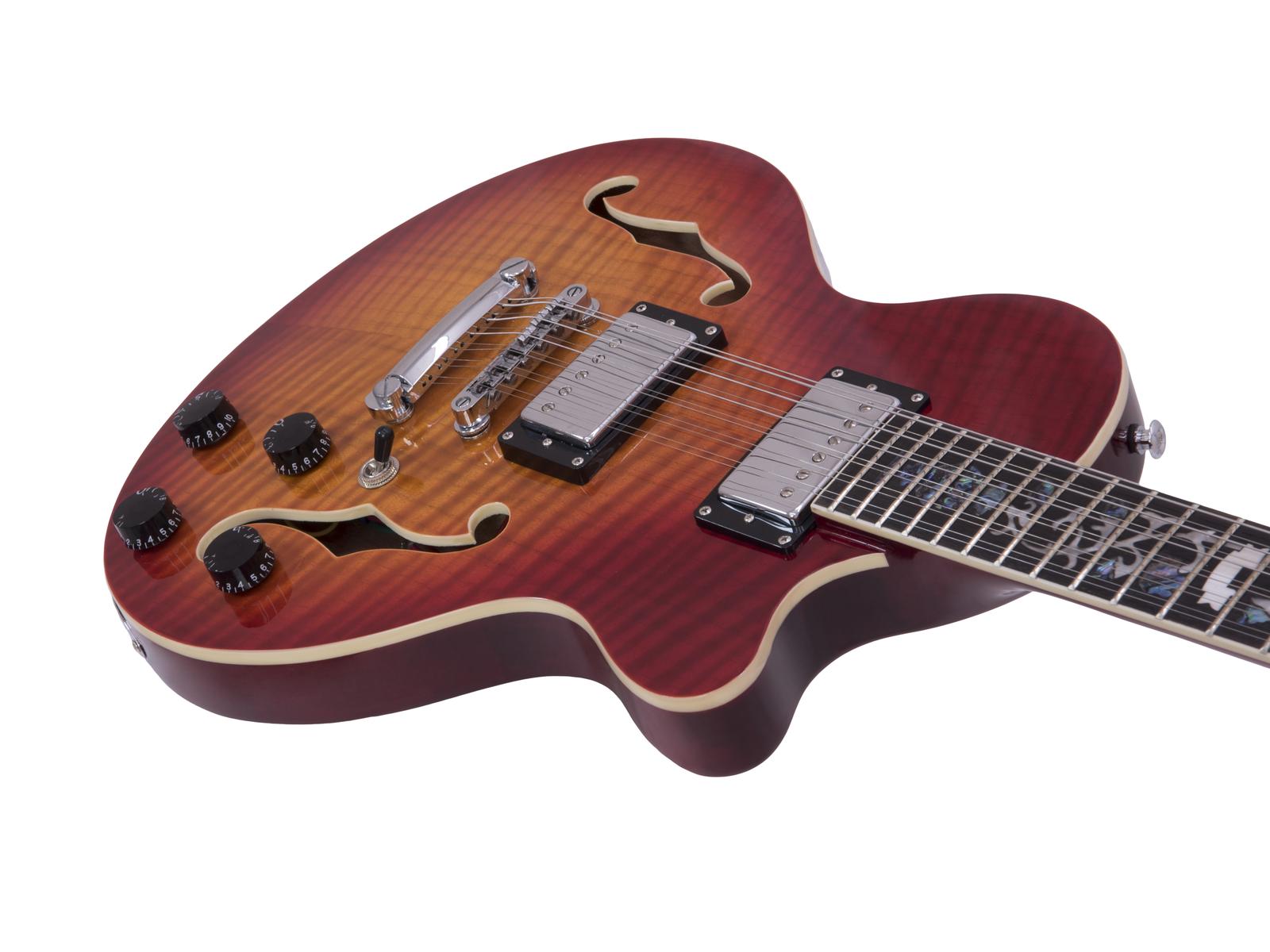 Dimavery LP-612, semiakustická 12-ti strunná kytara, sunburst - Obrázek 4