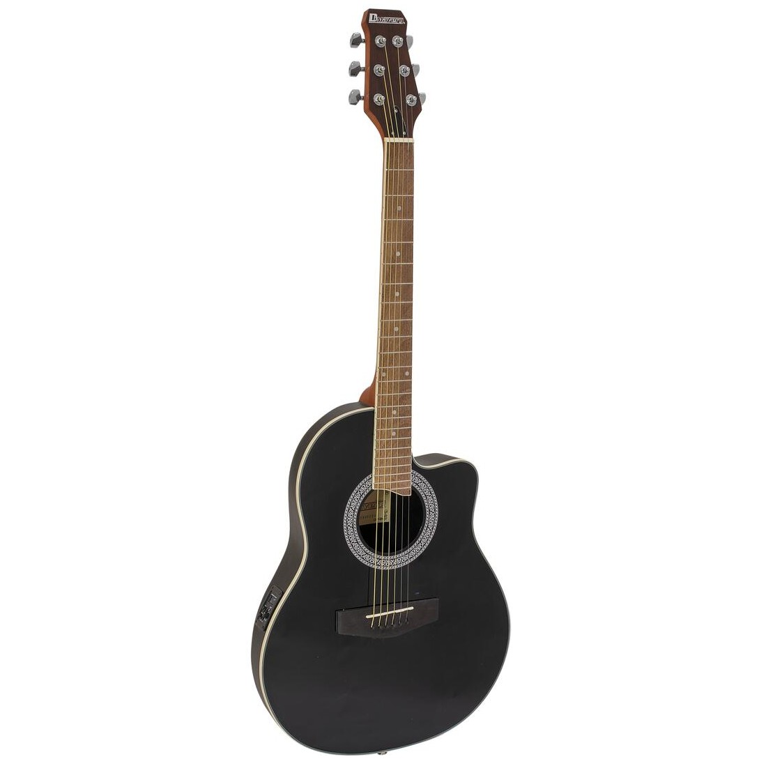 Dimavery RB-300, elektroakustická kytara typu Ovation, černá