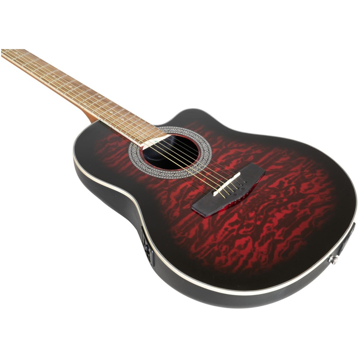 Dimavery RB-300, elektroakustická kytara typu Ovation, redburst žíhaná - Obrázek 3