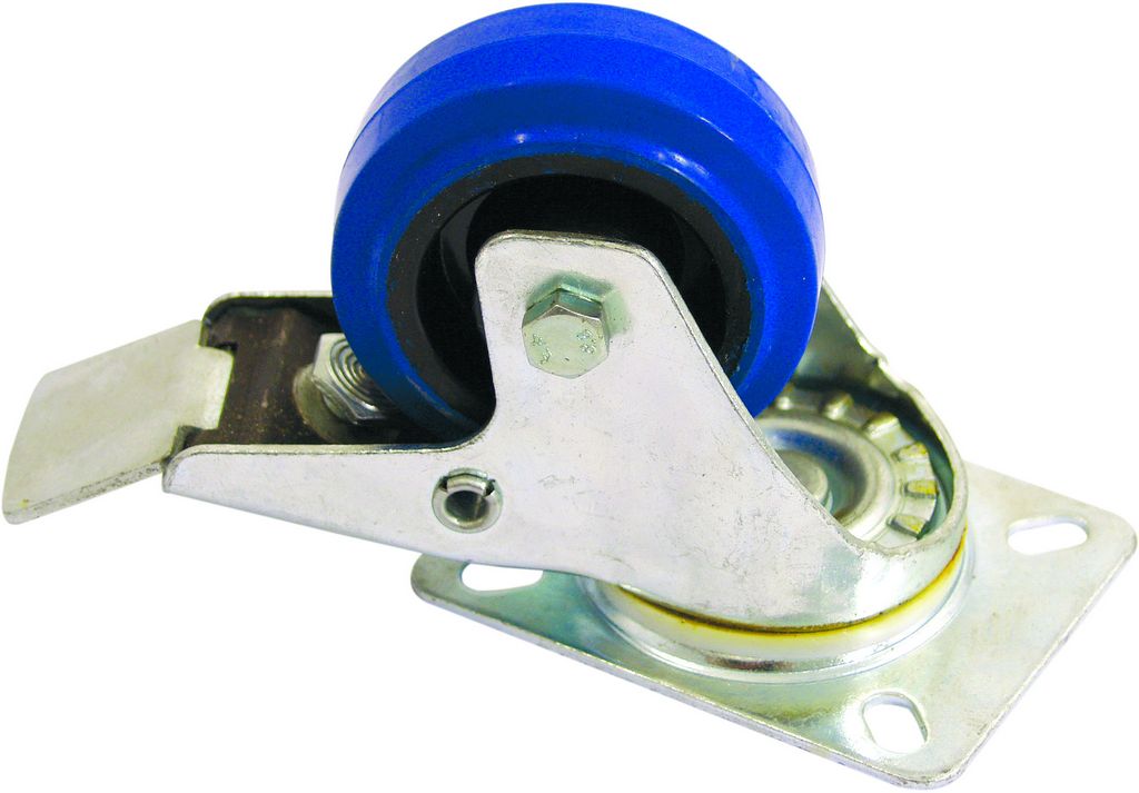 Otočná kolečka Blue Wheel s brzdou, 80 mm - Obrázek 3