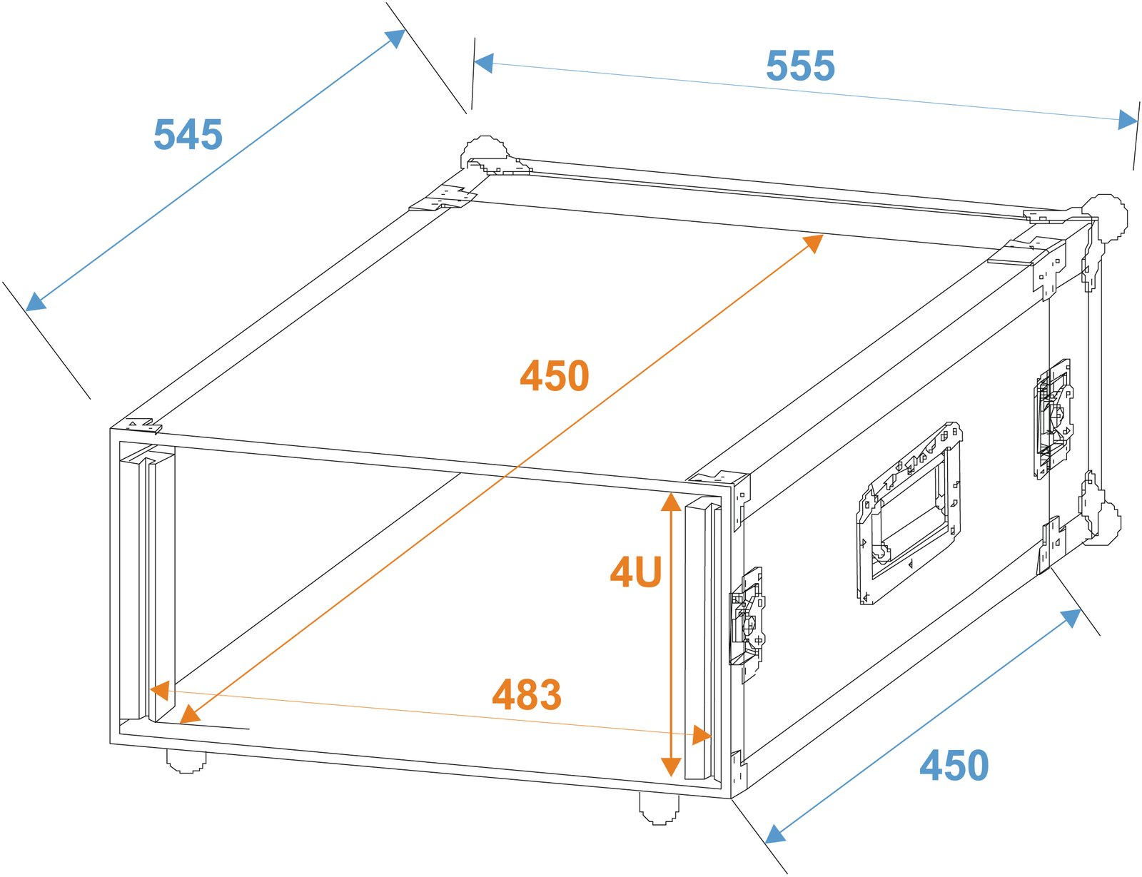 Rack Profi 4HE, hloubka 45cm, 9mm - Obrázek 5