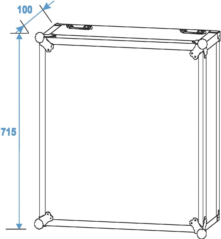 Rack Profi 15HE, hloubka 45cm, s kolečky, 9mm - Obrázek 4