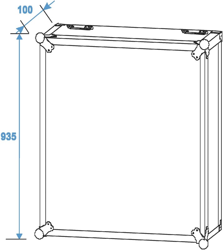 Roadinger Rack Profi 20U, hloubka 45cm, s kolečky, 9mm - Obrázek 4