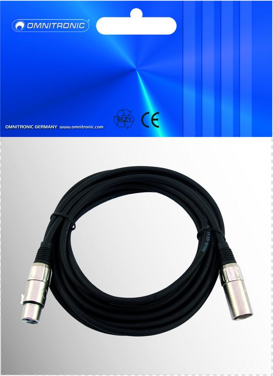Omnitronic propojovací kabel XLR / XLR, 0,5 m, černý - Obrázek 5