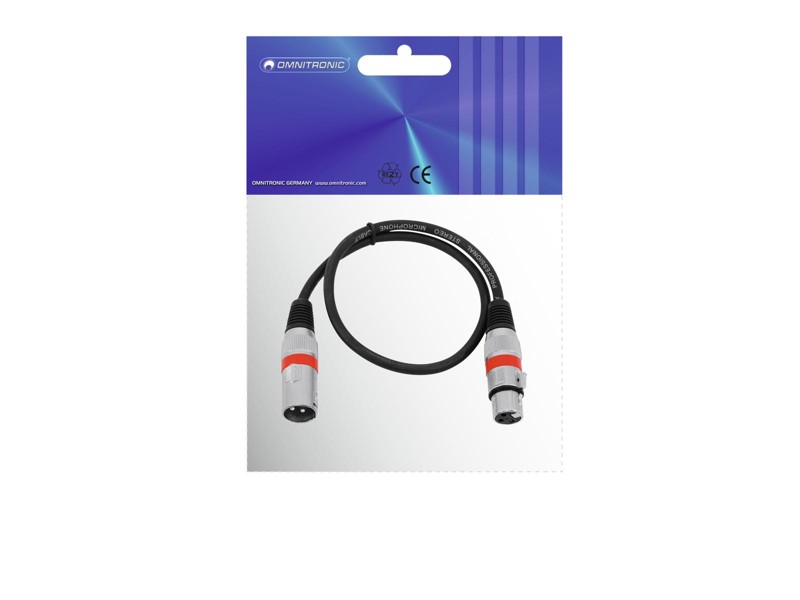 Omnitronic propojovací kabel XLR / XLR, 0,5 m, červený - Obrázek 3