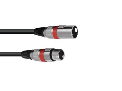 Kabel MC-30R, zástrčka - zásuvka, XLR, symetrický, červený, 3m