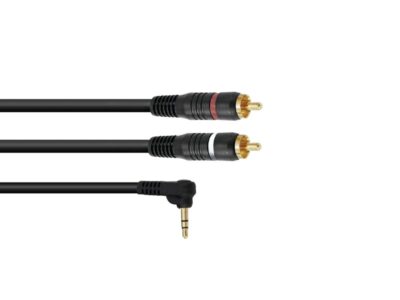 Omnitronic kabel stereo mini Jack 3,5 mm 90°/2xRCA, 1,5m