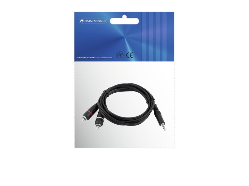 Omnitronic kabel 1x stereo mini Jack 3,5mm/2x RCA, 1,5m - Obrázek 3