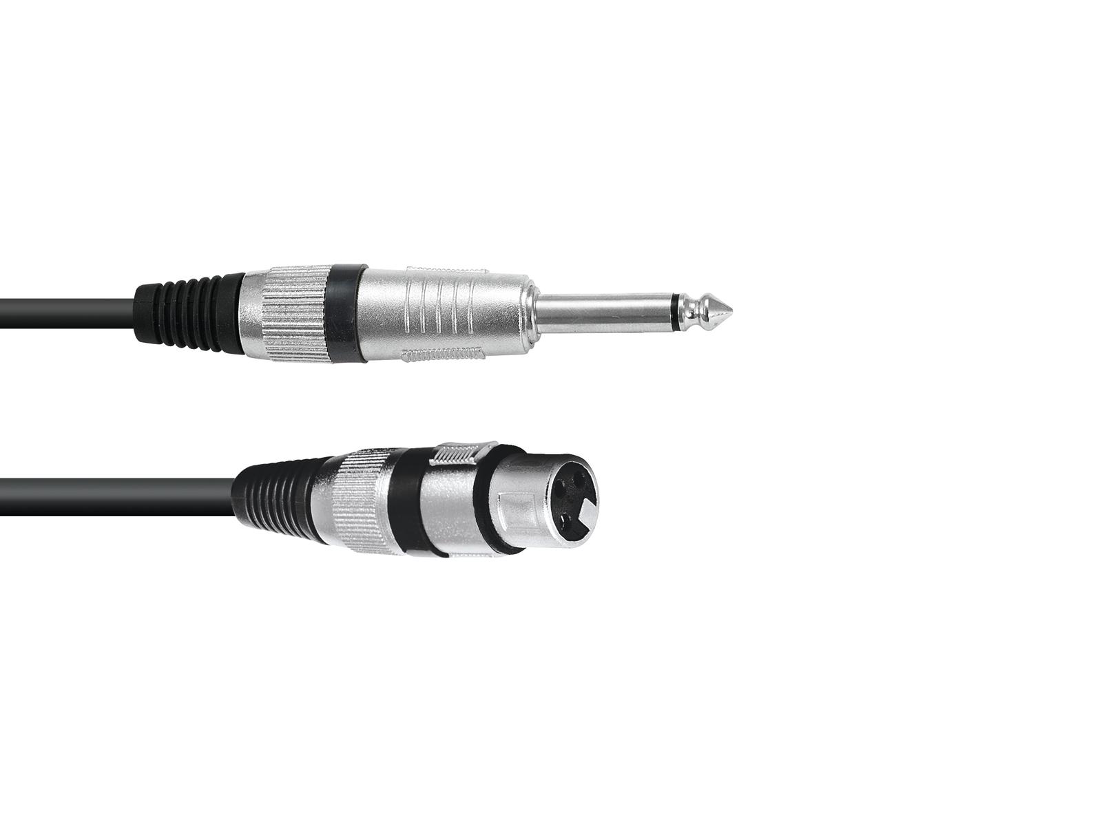 Kabel ACX-09 XLR samice - Jack 6,3 mono, 0,9 m