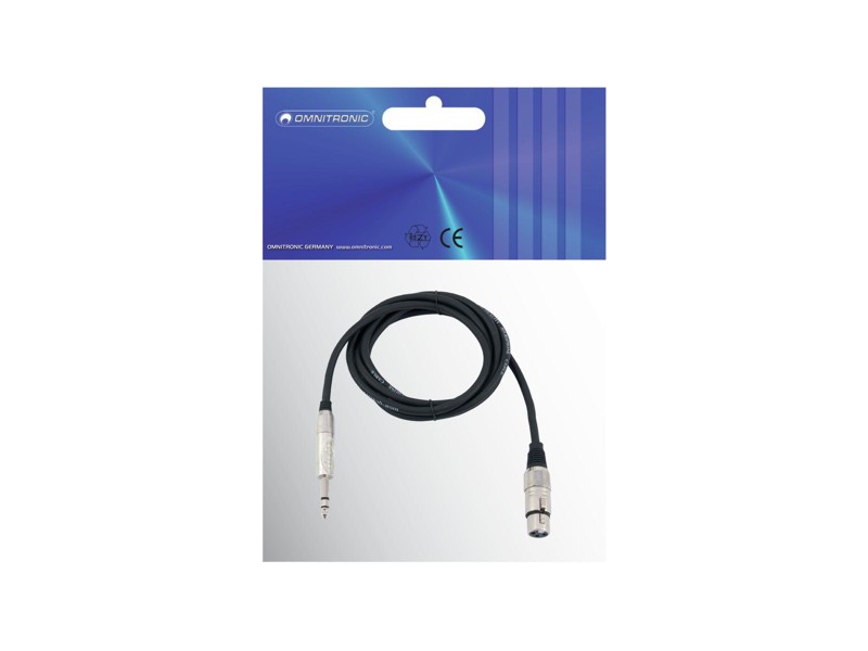 OMNITRONIC Adaptérový kabel XLR(F)/Jack stereo 0,9m - Obrázek 3