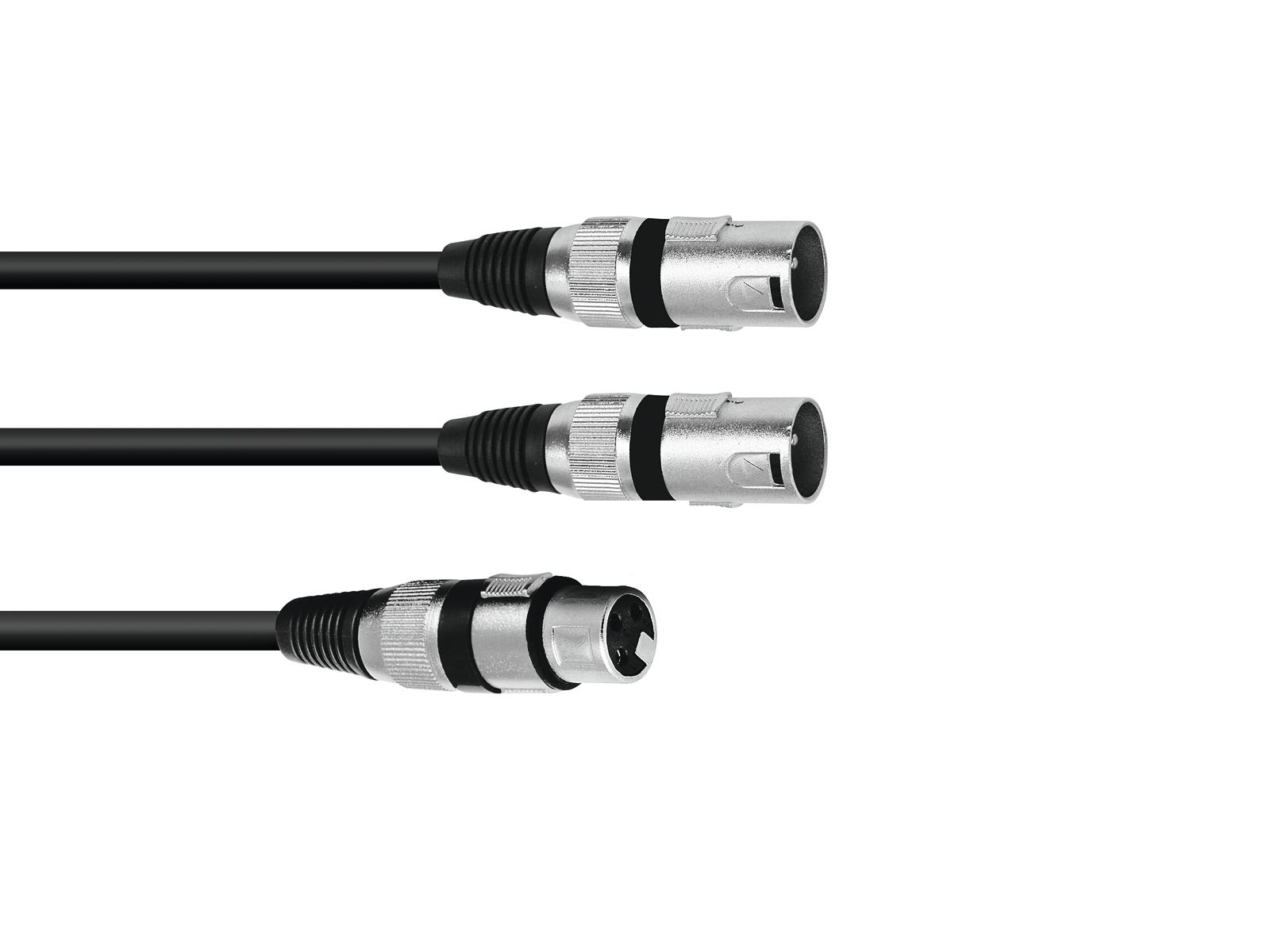 Kabel XFMM-30 XLR samice - 2x XLR samec, 3 m