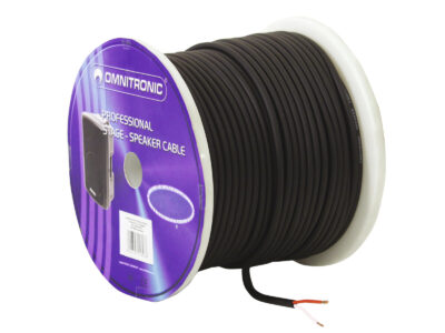 Omnitronic reproduktorový kabel, 2x1,5 mm, černý, 100 m cívka