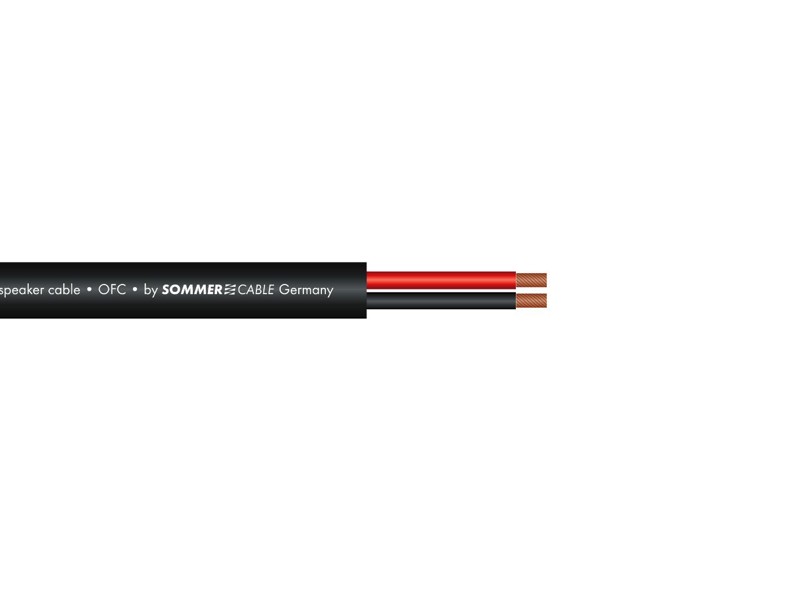 Sommer Cable reproduktorový kabel FRNC, 2x2,5 mm, černý, 100 m role