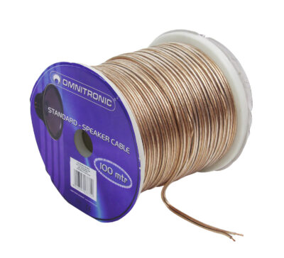 Omnitronic reproduktorový kabel, 2x1,5 mm, transparentní, 100 m cívka