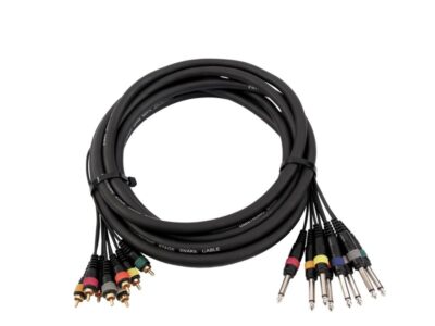 Snake kabel 8x Cinch - 8x Jack 6,3 mono, 15 m