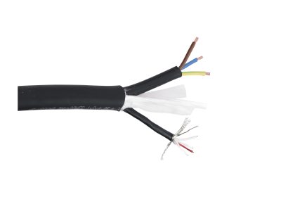 Helukabel DMX + Power kabel, 1x2x0,25 mm + 3x1,5 mm, černý, 100 m role