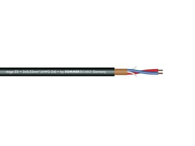 Sommer Cable Stage 22 mikrofonní kabel, 2x0,22 mm, černý, 100 m role