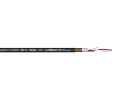 Sommer Cable DMX kabel, 2x0,22 mm, černý, 100 m role