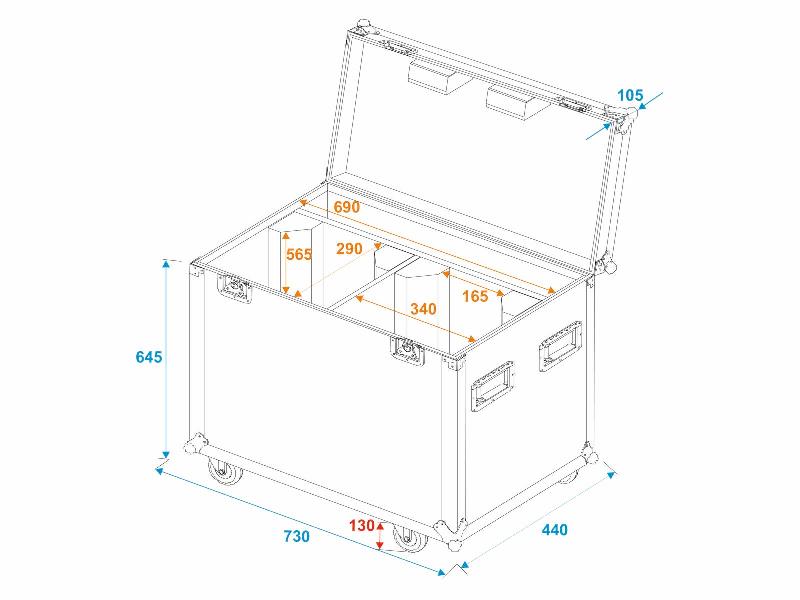 Roadinger Flightcase 2x PFE-100/120 - Obrázek 5