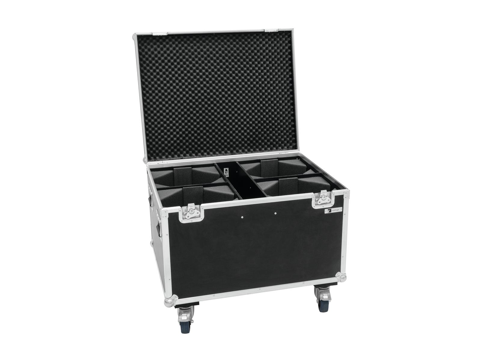 Roadinger Flightcase pro 4x LED THA-100F/THA-120PC na kolečkách - Obrázek 3