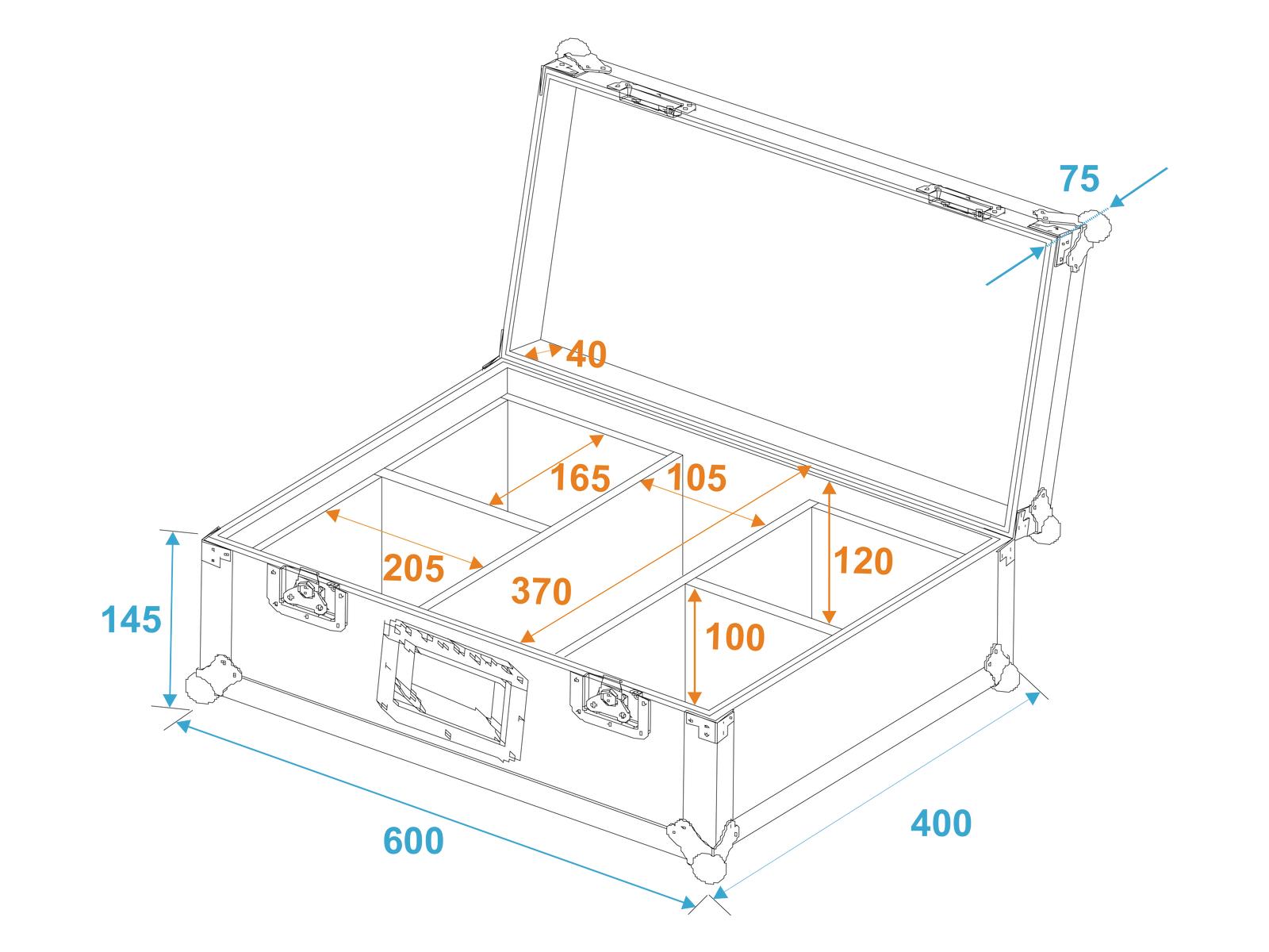 Roadinger Flightcase pro 4x LED IP PAR 3x12W HCL - Obrázek 5