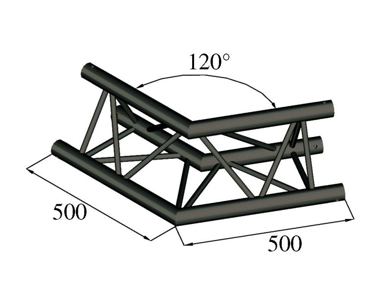 Trilock S-PAC 22 2-koncový rohový díl, 120, černý