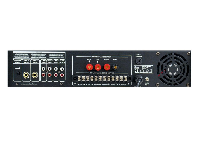 Omnitronic MPVZ-180.6, 100V 6-zónový mixážní zesilovač, 180W - Obrázek 6