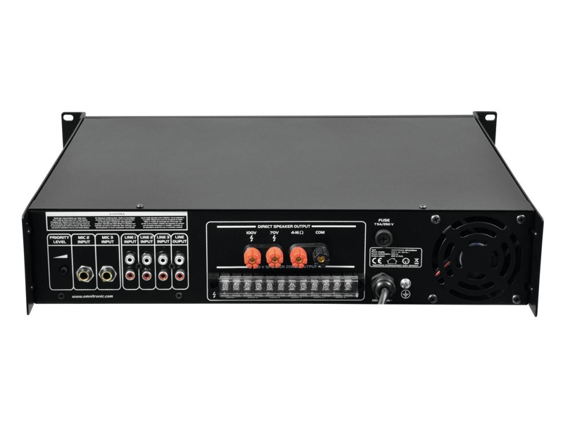 Omnitronic MPVZ-250.6, 100V 6-zónový mixážní zesilovač, 250W - Obrázek 4