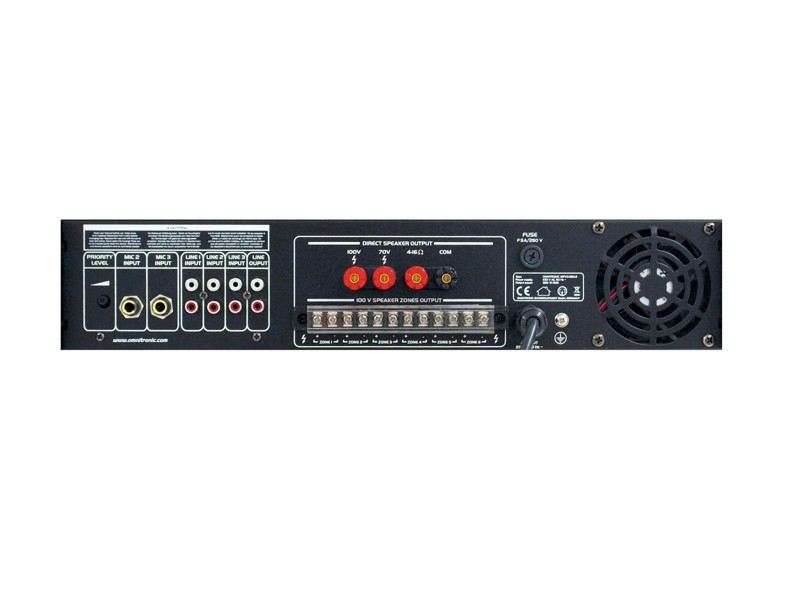 Omnitronic MPVZ-350.6, 100V 6-zónový mixážní zesilovač, 350W - Obrázek 6