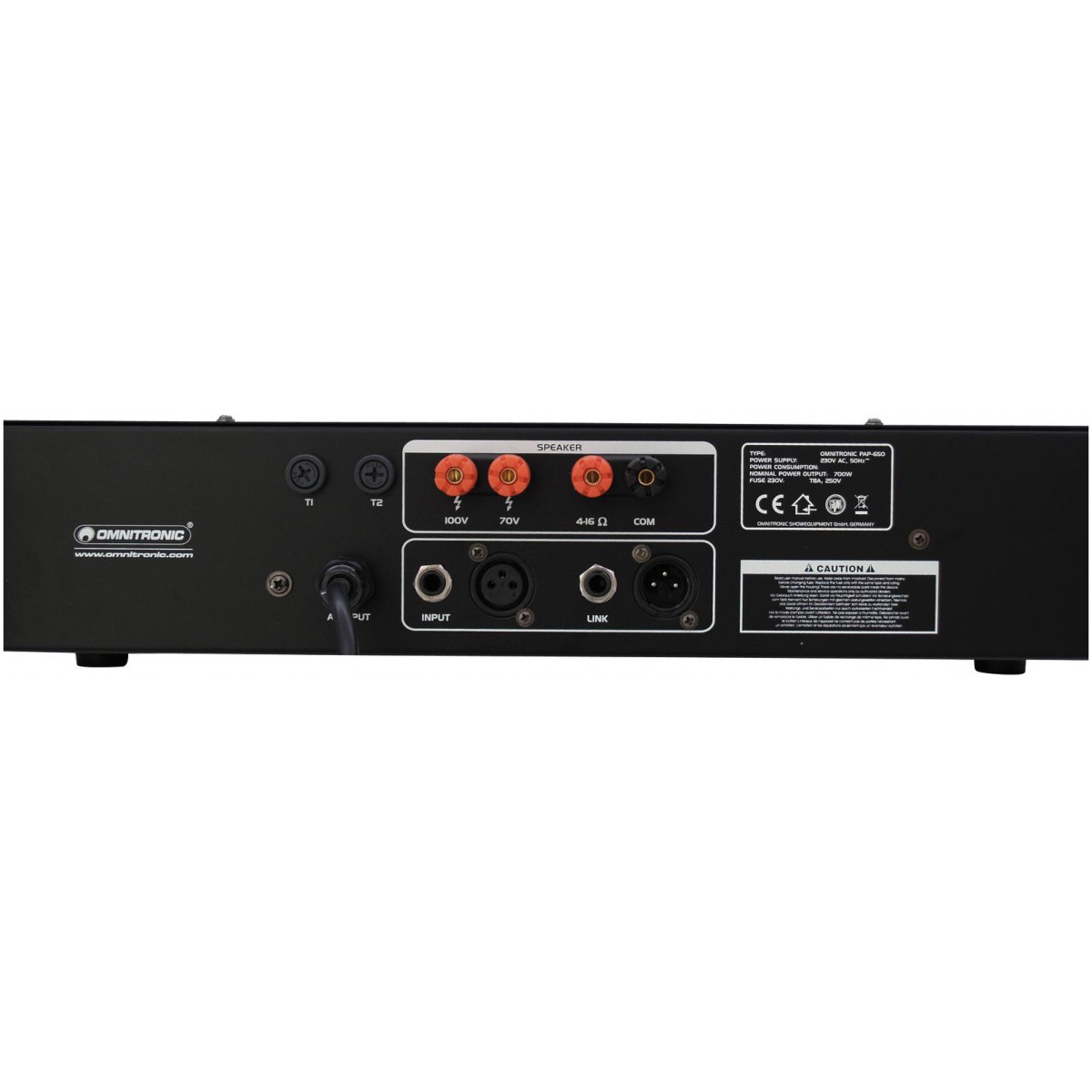 Omnitronic PAP-650, 100V zesilovač, 650W - Obrázek 7